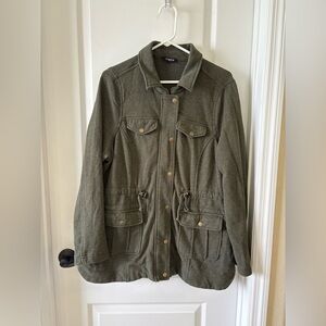 Torrid Cotton Blend Utility Jacket in Olive Size XL/14-16